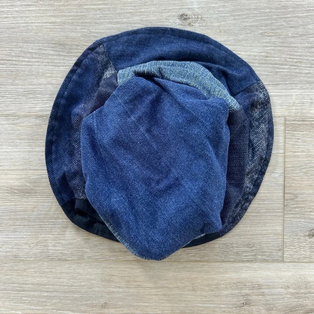 Re Worked/Re Paved Polo Ralph Lauren Bear Denim Patchwork Bucket Hat Size M/L